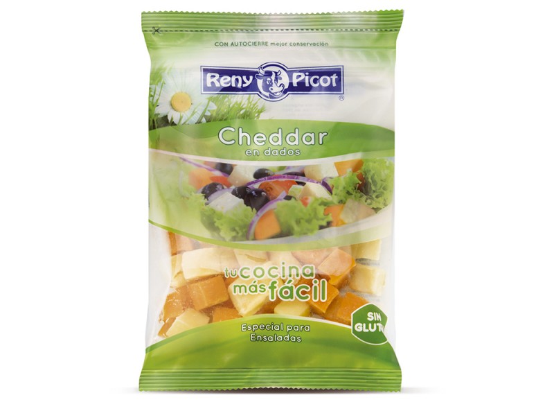 queso cheddar dados bolsa para ensaladas