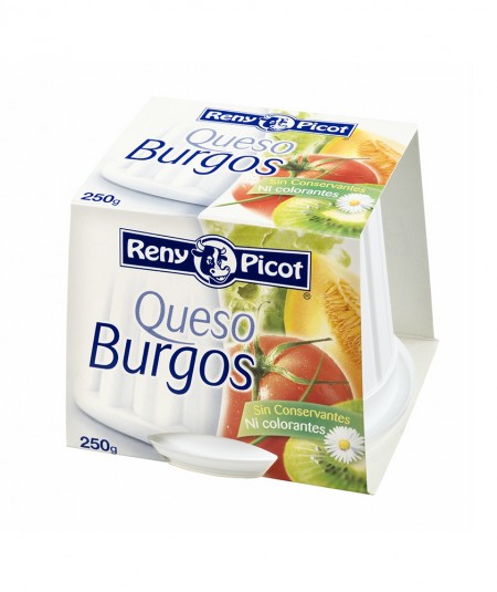 Queso Burgos 250gr Reny Picot. Queso fresco semigraso de vaca