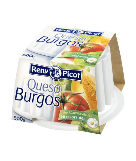 Queijo Burgos de vaca, semigordo, fresco 500g. Reny Picot