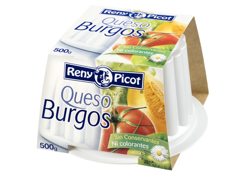 Queijo Burgos de vaca, semigordo, fresco 500g. Reny Picot