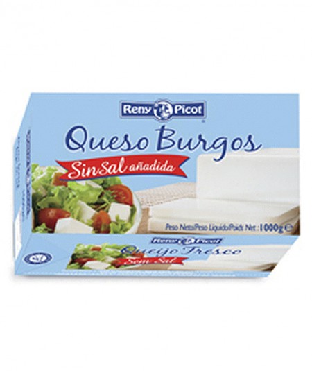 Queijo Burgos sem sal Brick 1kg Queijo fresco