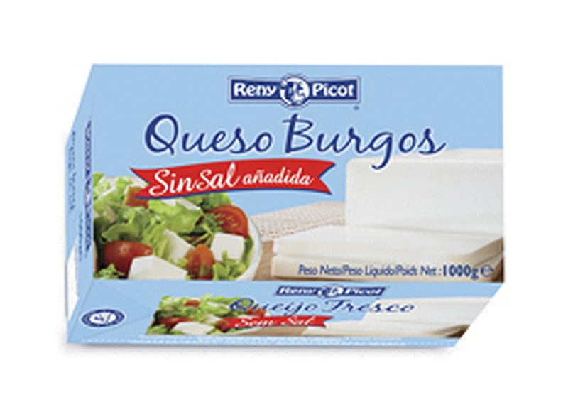 Queijo Burgos sem sal Brick 1kg Queijo fresco