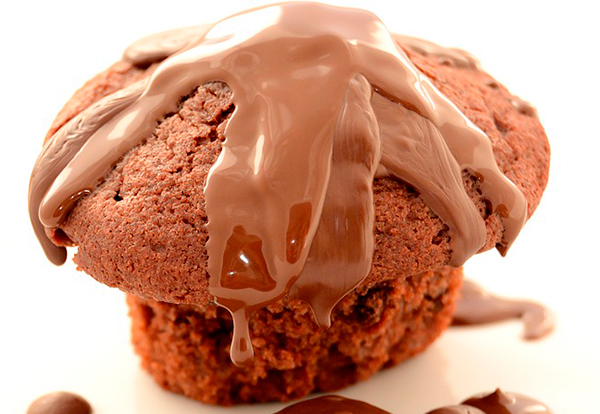 Cobertura de chocolate. Volcán o muffin de chocolate