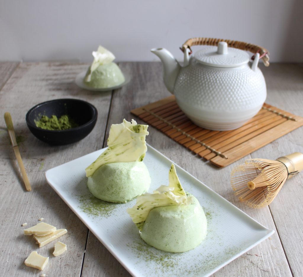 Receta gourmet de Panna Cotta Reny Picot té matcha  - queso de cabra