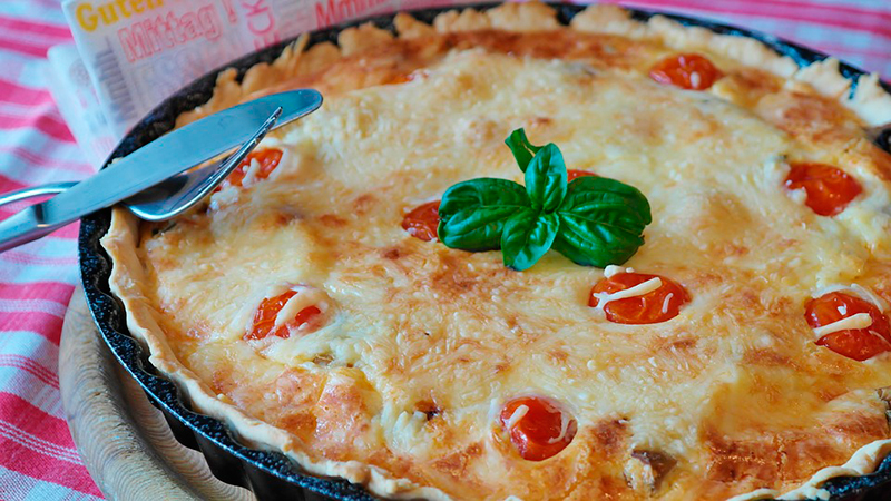 Quiche con queso y verduras - recetas para picnic faciles