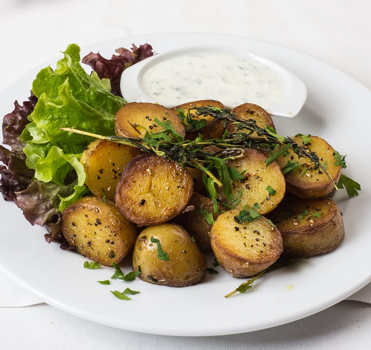 menu navideno Patatas con crema de queso