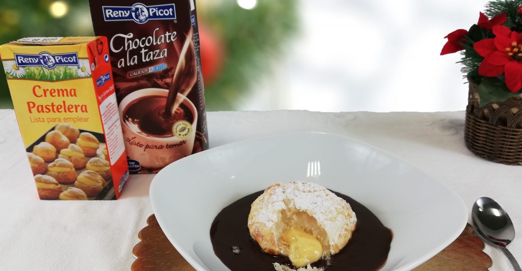 hojaldre de crema con chocolate